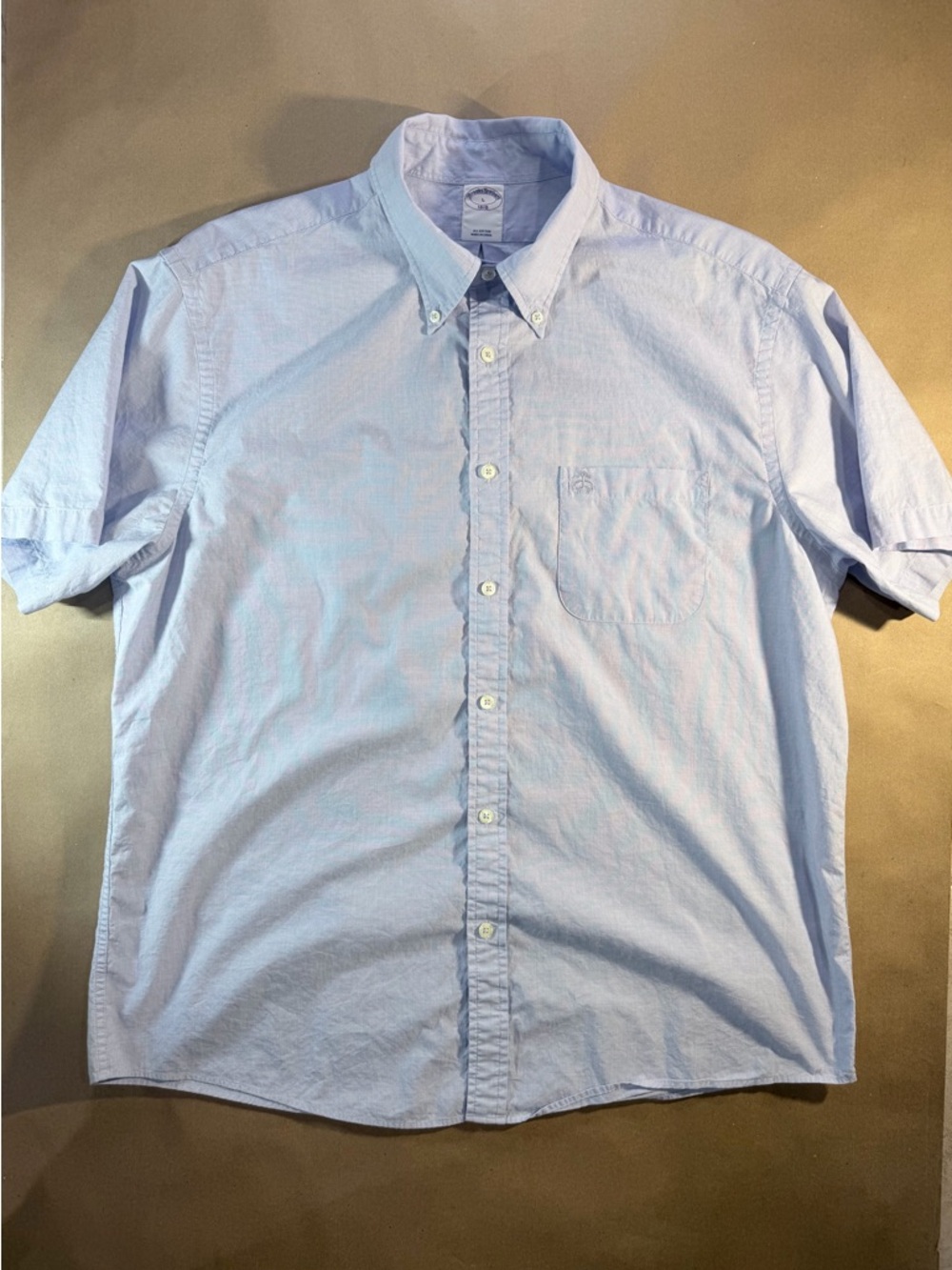 Brooks Brothers 1818 Cotton Button‑Down Shirt Men’s L – Light Blue Classic Fit